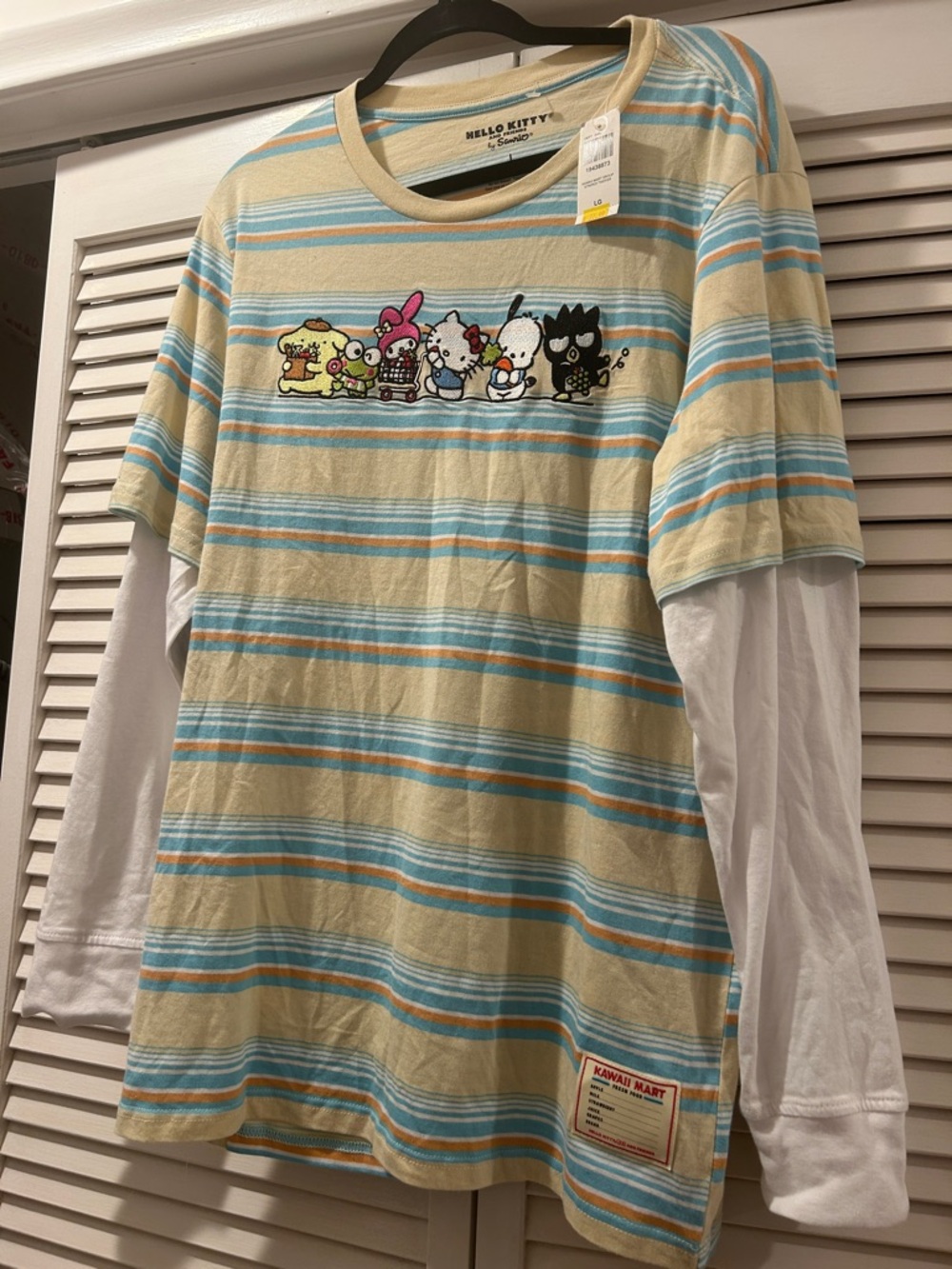 Rare. Hello Kitty x Sanrio women’s Yellow Stripe Graphic Tee